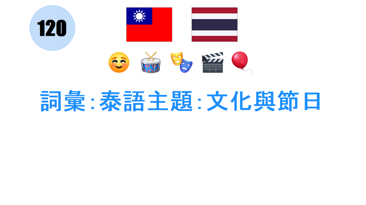 詞彙：泰語主題：文化與節日